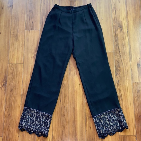 Jkara beautiful bead and lace embroidered Wide Leg dress pant - Picture 3 of 10